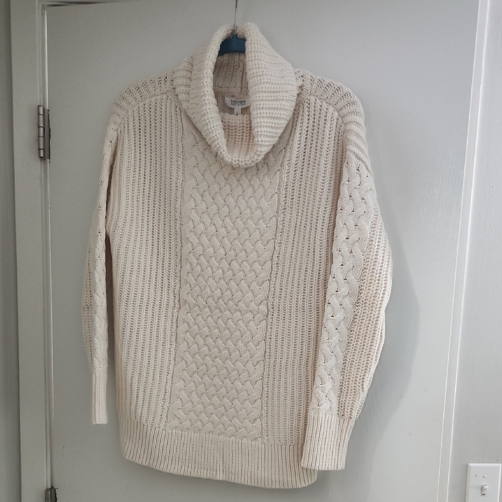 Haven Cream Cowl Neck Chunky Knit Sweater